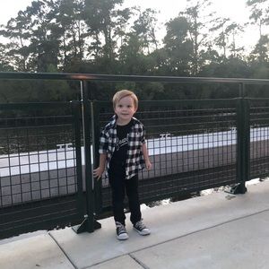 5/$40 toddler black and white checkered button up